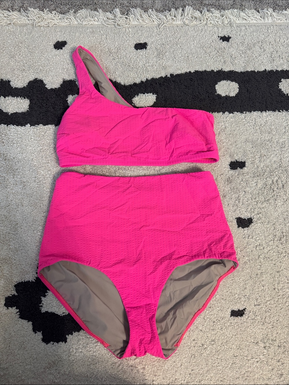 lululemon athletica One-Shoulder High-Waist Bikini Set - Hot Pink